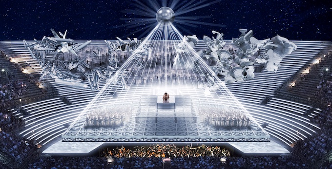 Maquette des décors pour la nouvelle production d’Aïda © Stefano Poda Maquette des décors pour la nouvelle production d’Aïda © Stefano Poda