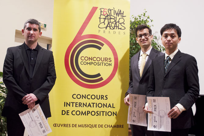 Le podium - Filippo Zapponi - Lauréat du concours; Igor Leão Maia et Sumio Kobayashi