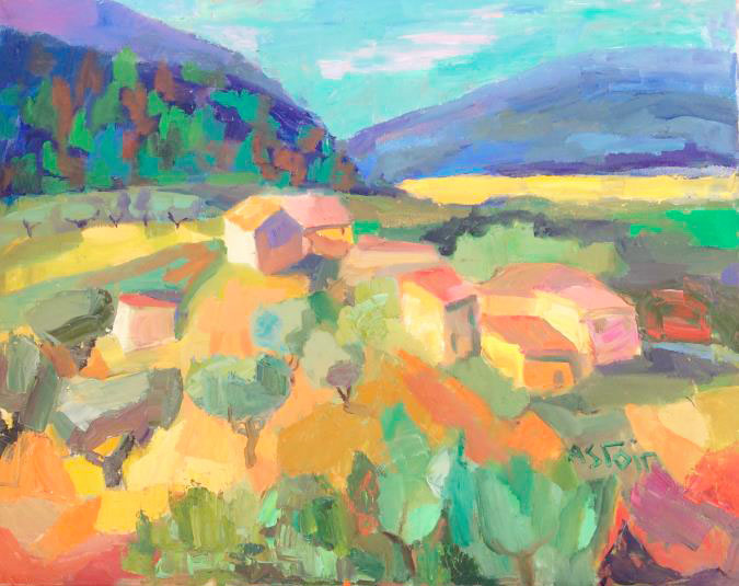 Marie Astoin,Hameau en Provence, hst, 73x92cm