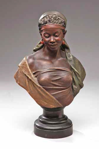 Joseph Le Guluche Buste de femme noire Non daté Terre cuite polychrome L’Isle-Adam, musée d’Art et d’Histoire Louis-Senlecq