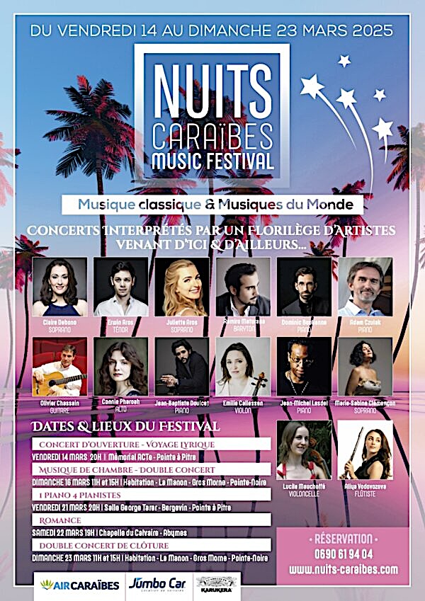 Guadeloupe, festival des Nuits Caraïbes du 14 au 23 mars 2025 Guadeloupe, festival des Nuits Caraïbes du 14 au 23 mars 2025