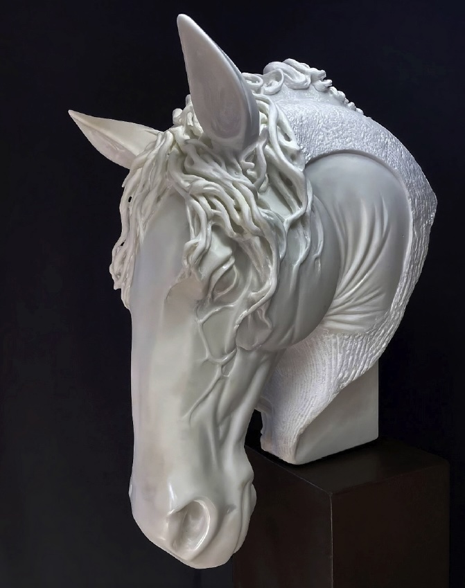 Herrel; Belugue, marbre blanc, 35x48x23 cm