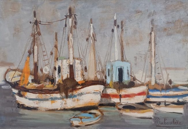 Eugène Baboulène, Btaeaux de pêche, huile sur toile, 38 x 55 cm