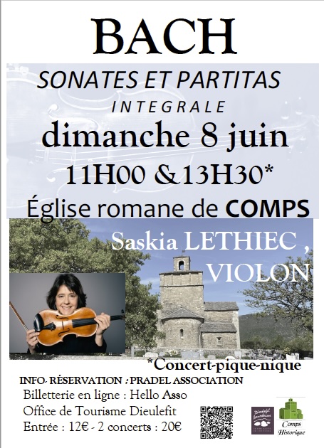 Drôme. Bach : sonates et partitas (8 Juin 2025) & Festival Classic au Jazz (8-10 Août 2025)