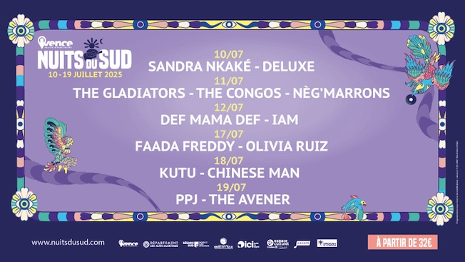 Vence, Festival Nuits du Sud,  28ème édition du 10 au 19 juillet 2025