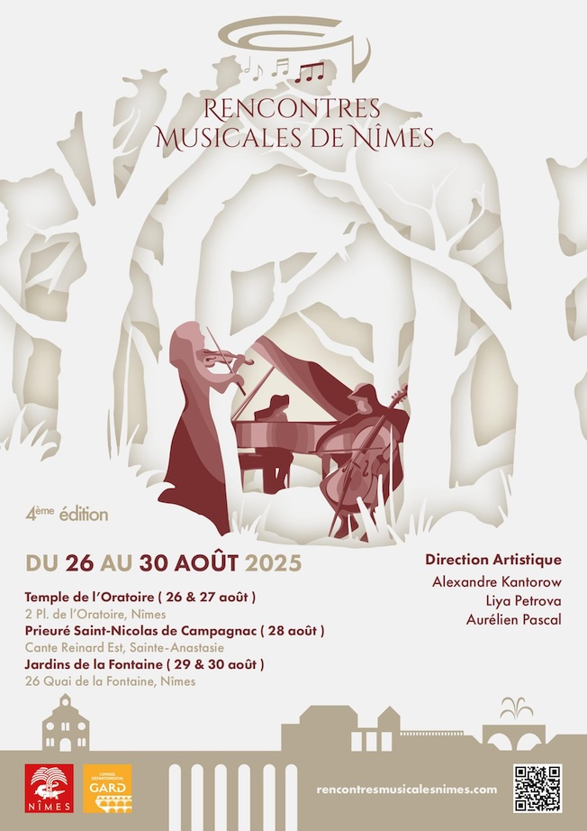 Rencontres Musicales de Nîmes. 4ème édition du 26 au 30 août 2025