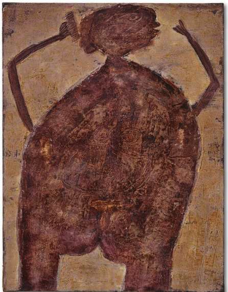 Jean Dubuffet. La Fille au peigne, avril 1950. Huile sur toile, 116 x 89 cm. Mouradian Collection © ADAGP, Paris, 202