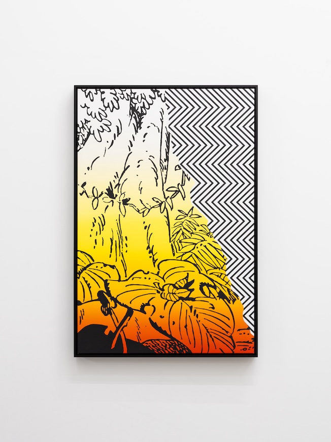 Soon, on the Rio Soupopoaro, only the Thousand Eerie Sounds of the Vast Wild Forest will Echo (zigzag/jungle painting), 2024 © Comte