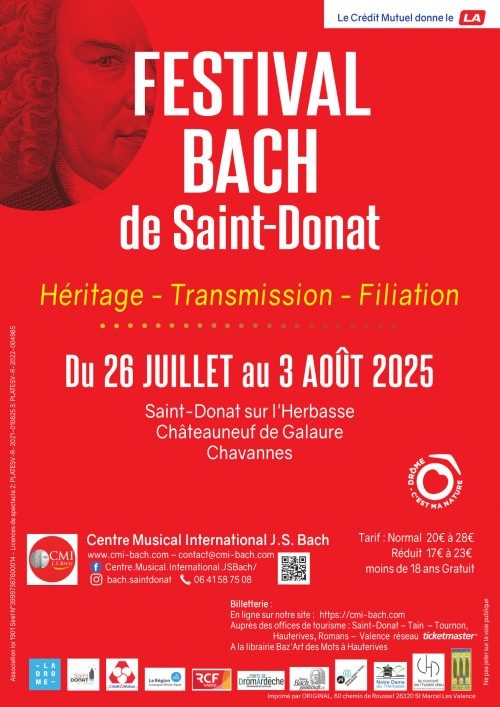 St-Donat sur l'Herbasse : Festival Jean-Sébastien Bach du 26 juillet au 03 août