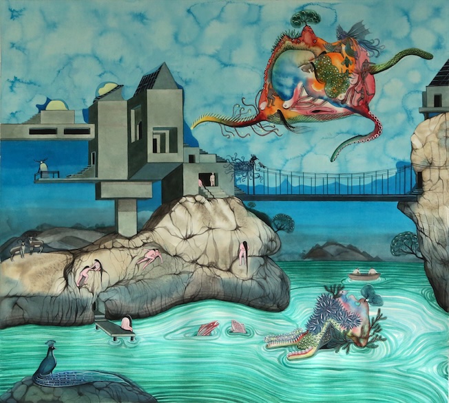 Elika Hedayat, Haroum #11, 2025, 66 x 74 cm, crayons et aquarelles sur papier  © Courtesy de l’artiste et  Galerie Aline Vidal