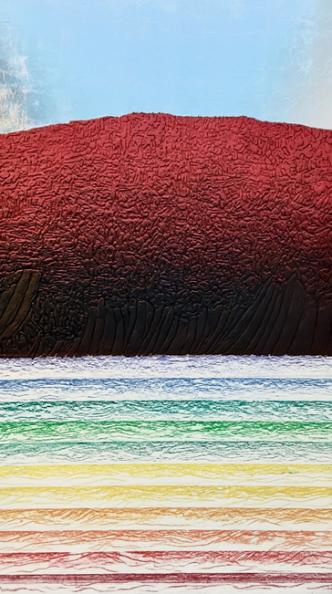 Nantua Chromatique , GRATALOUP 2007, 195 X 114 cm . Reproduction dibond Espace GRATALOUP