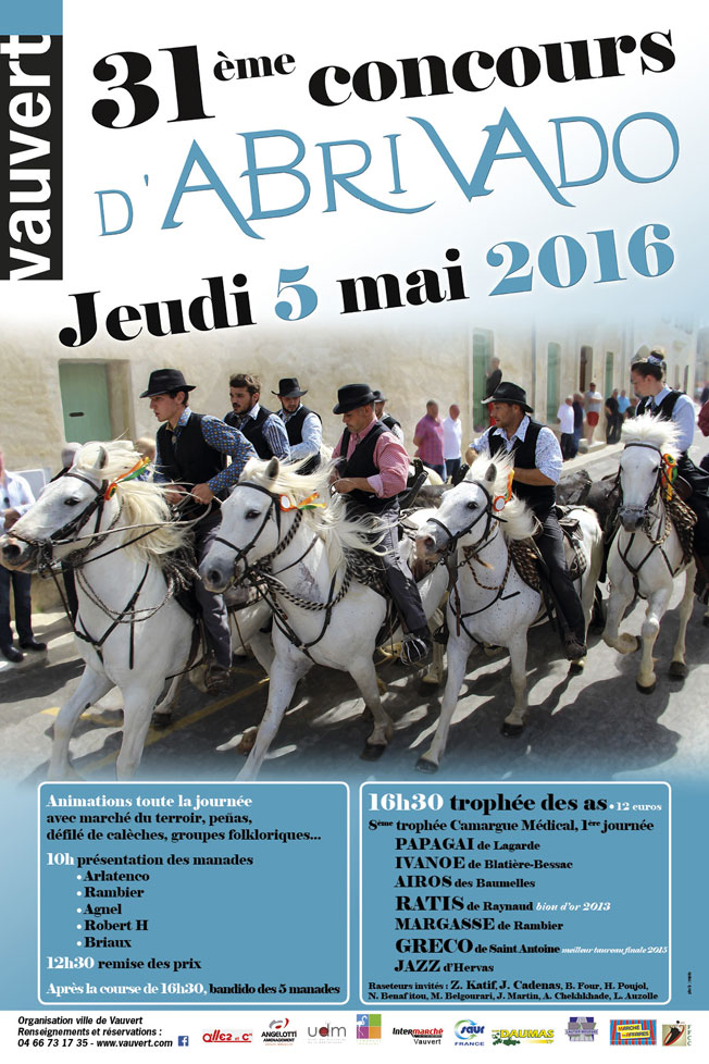 31e concours d'abrivado le 5 mai 2016 à Vauvert, Gard