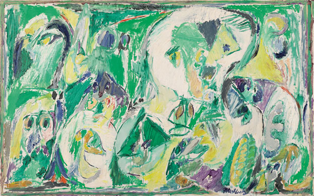 Pierre Alechinsky L’esprit du thé -  1965 huile sur toile, 132 x 211 cm Caroline et Maurice Verbaet Collection