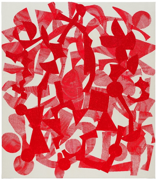 Yves Zurstrassen, 250424, ROUGE, 2025, huile sur toile, 230×200 cm