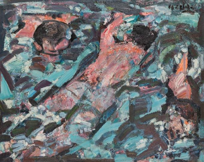 Yvette Alde, Natation, 1966-1967, Huile sur toile, Donation Nicole et André Hambourg, Ville de Deauville, Les Franciscaines, © DR