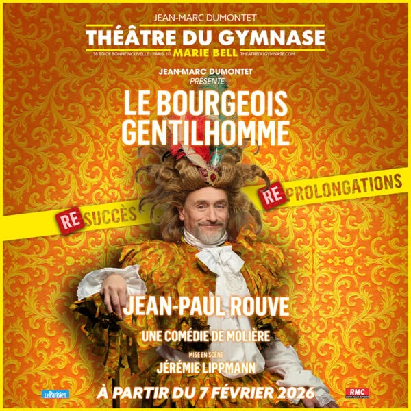 Paris, Théâtre du Gymnase Marie Bell :  « Le Bourgeois Gentilhomme ». Du 11 février au 14 mars 2026