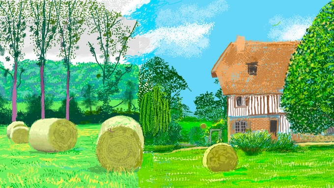 A Year in Normandie (détail), 2020-2021, peinture iPad composite © David Hockney