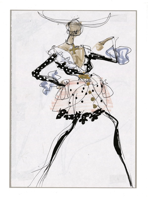 Dessins pour la haute couture, dépôt de l’association « Archives Patrimoine Monsieur Christian Lacroix »