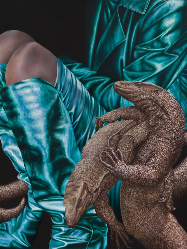 Margaux Valengin Chevalière bleue, 2026 Oil on linen 152 x 102 cm - 60 x 40 in