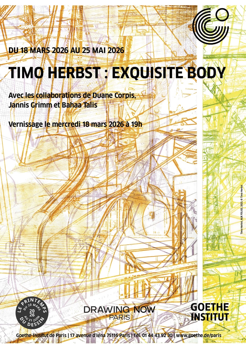 Paris, Goethe-Institut : « EXQUISITE BODY » — Dessins, installations & vidéos de Timo Herbst. Du 18 mars au 25 mai 2026