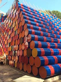 Construction du Mastaba de la Fondation Maeght. Photo Archives Fondation Maeght © Christo 2016