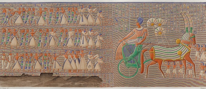 Bas-relief du palais de Thèbes Description de l’Égypte, Antiquités - Planches, Tome deuxième Bibliothèque du Sénat, 4FP0042