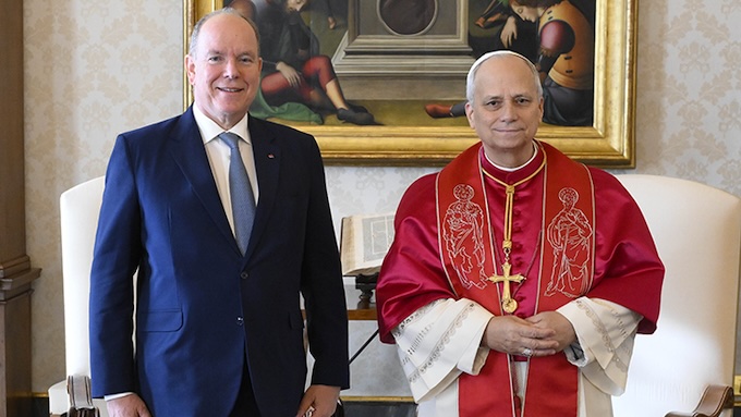 Prince Albert II & Pape Léon XIV © Vatican Média