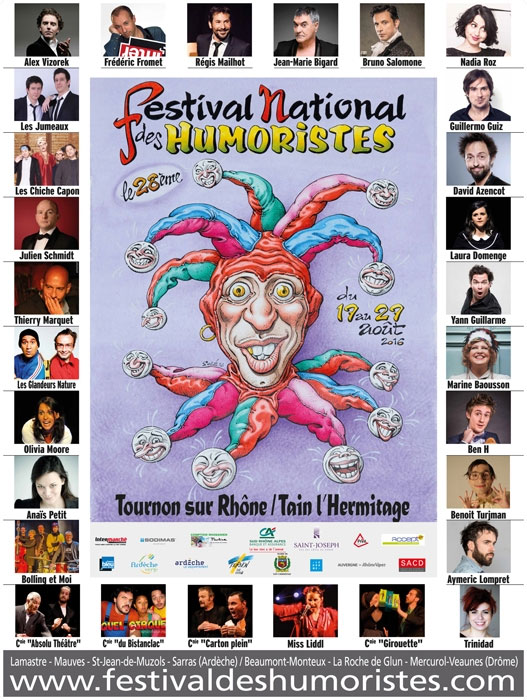 Festival national des Humoristes Tournon-Tain l'Hermitage 2016 : réservations ouvertes !