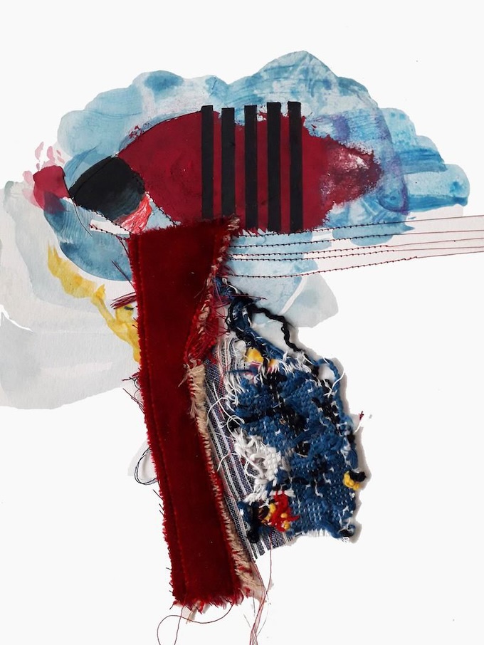 Dominique Torrente. Rouge tempête, 2021-24 | Techniques mixtessur papier Canson | 32,5 x 25 cm