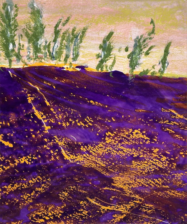 Auruso, 2025, gouache et pastel à l’huile sur papier, 44,8x37,3cm, collection Famille Lauter © Marine Wallon, Adagp, Paris 2026