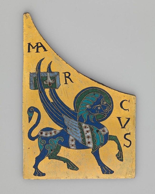 Plaque avec le symbole de la marque évangéliste Français Ca. 1100