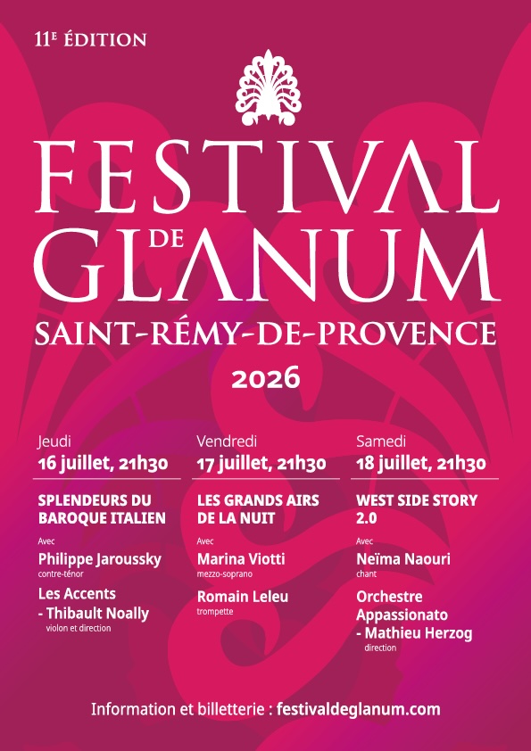 Saint-Rémy-de-Provence, Site Antique de Glanum : 11e édition du Festival de Glanum du 16 au 18 juillet 2026