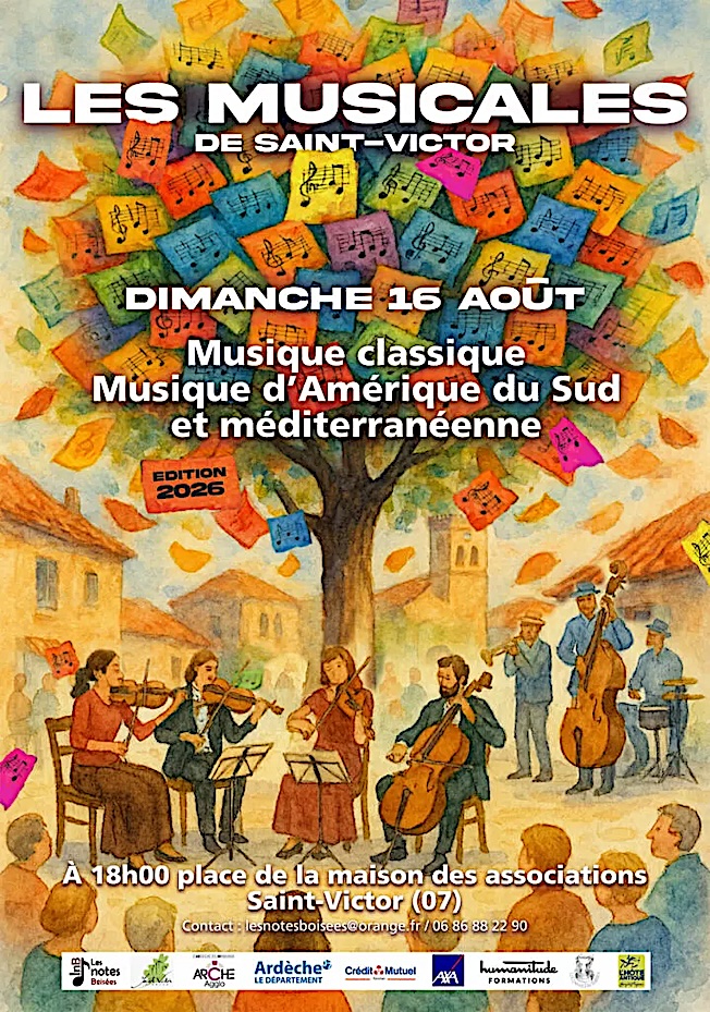 Ardèche, Saint-Victor : Les Musicales de Saint-Victor. 16 août 2026 à 18h00