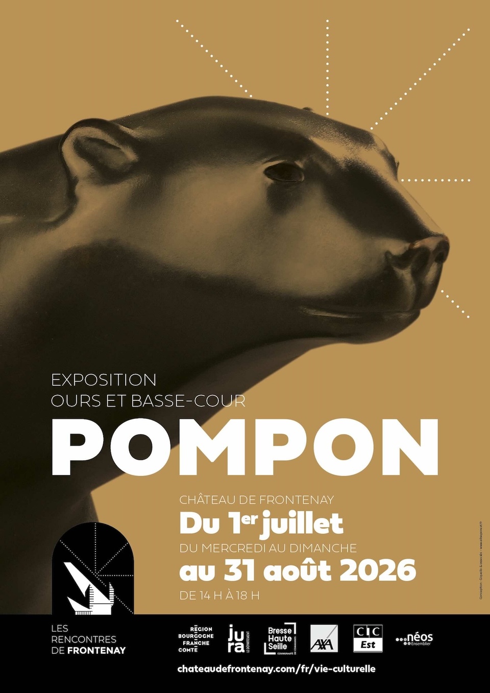 Château de Frontenay (Jura) : Exposition François Pompon, « Ours et basse-cour ». Du 1er juillet au 31 août 2026