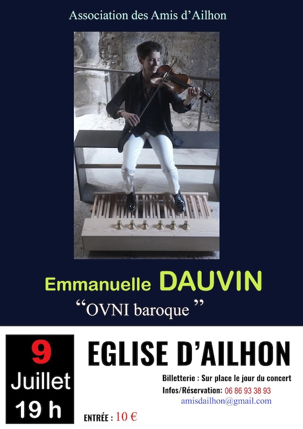 Ailhon (07) : concert Emmanuelle Dauvin, violon, le 9 juillet 2026