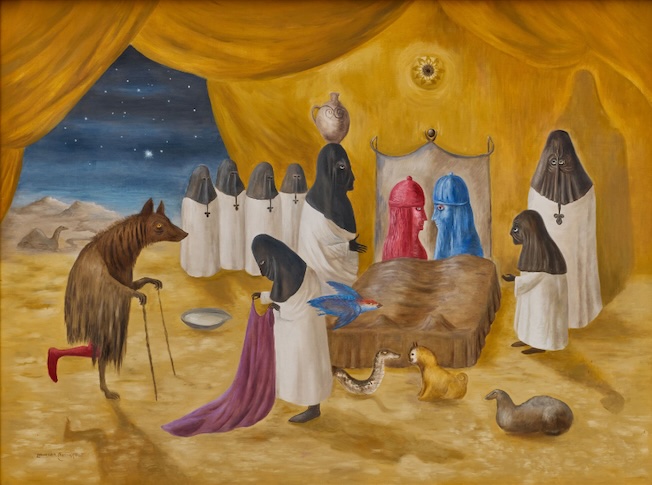 Leonora Carrington The Lovers, 1987 Oil on canvas. Loan from FAMM (Femmes Artistes du Musée de Mougins) / The Levett Collection © ADAGP, Paris