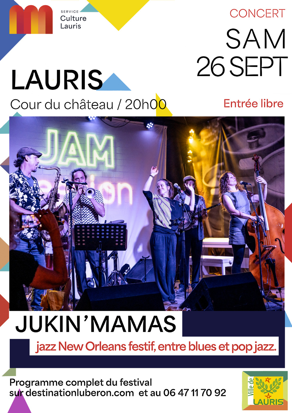 Lauris (84),  Festival des Couleurs Naturelles : Concert The Jukin' Mamas, Jazz festif. 26/09/26 à 19h30