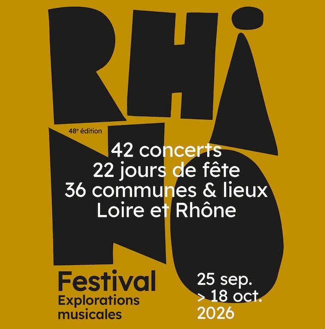 Loire et Rhône : Rhino Festival, 48e édition. 25 sept-18 octo 2026