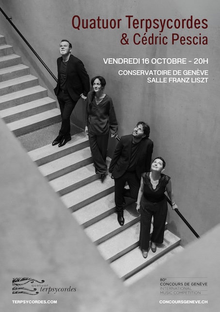 Genève, Conservatoire de musique : Concert anniversaire par le Quatuor Terpsycordes. Vendredi 16 octobre 2026 – 20h