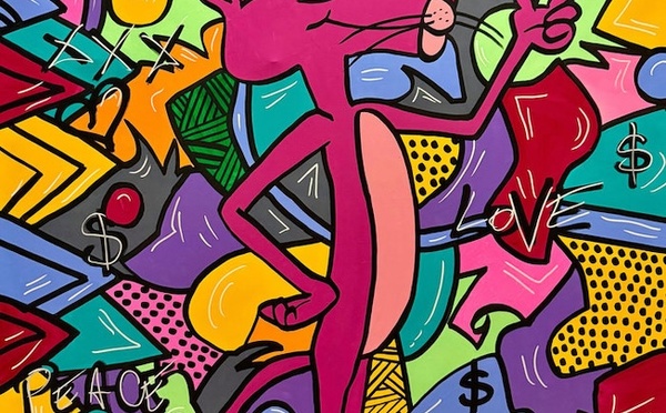 LELO StreetKing  Dimensions : 90 x 90 cm  Technique : Peinture acrylique sur toile  Année : 2025