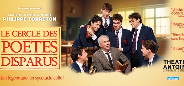 Paris, Théâtre Antoine : Philippe Torreton dans le rôle légendaire du Professeur Keating. 13 février au 12 avril 2026