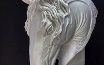 Herrel; Belugue, marbre blanc, 35x48x23 cm