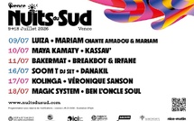 Vence, Festival Nuits du Sud. 9 au 18 juillet 2026